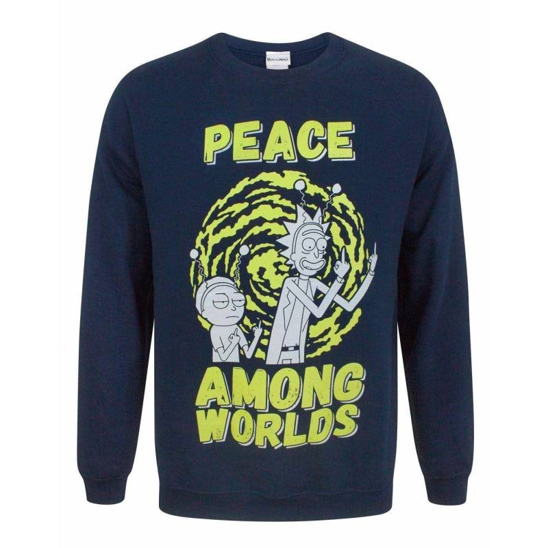 Peace Among Worlds Sweatshirt Herren Marine XXL von Rick And Morty