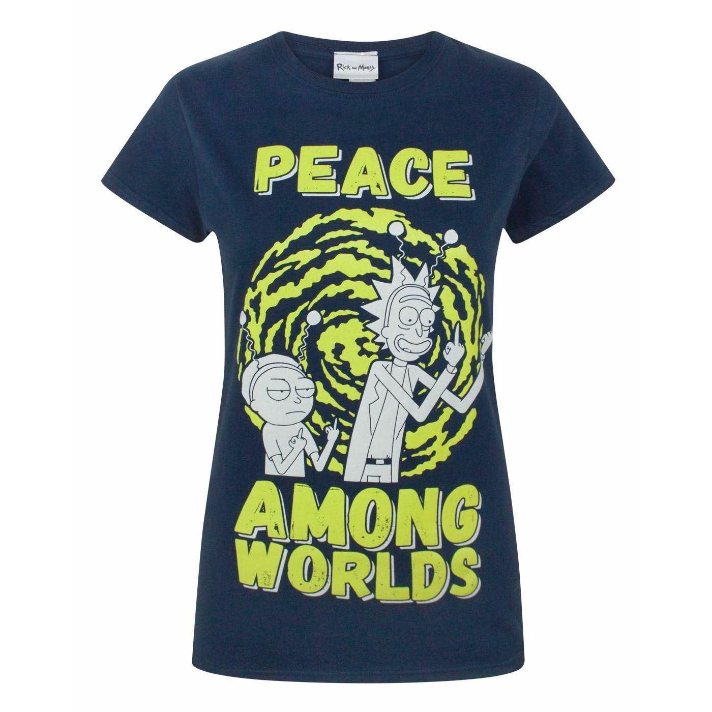 Peace Among Worlds Tshirt Damen Blau XL von Rick And Morty