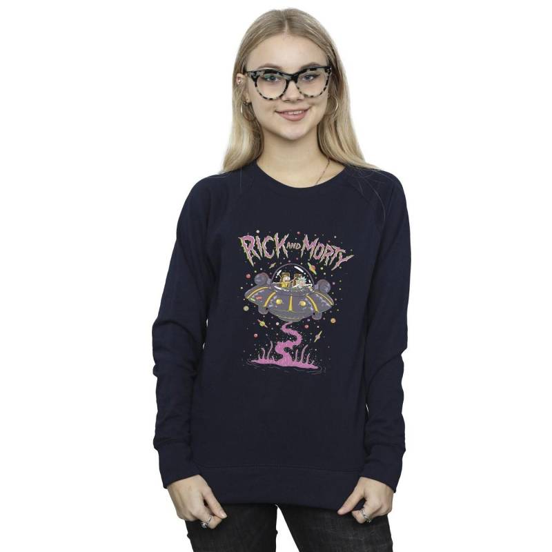 Pink Spaceship Sweatshirt Damen Marine L von Rick And Morty