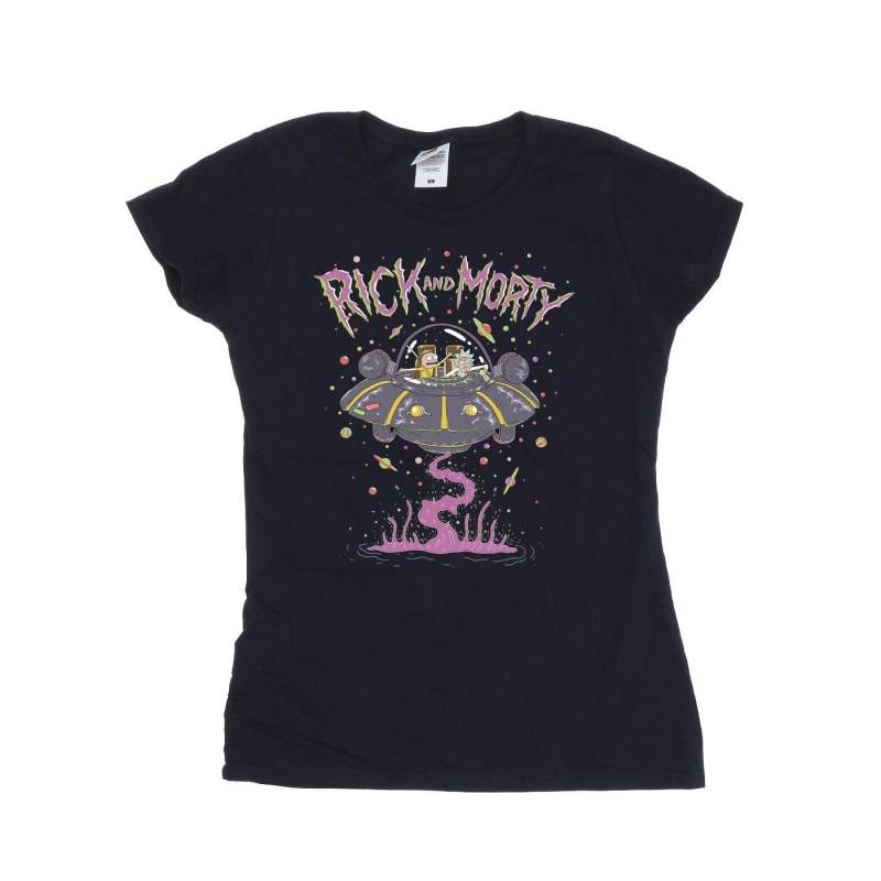 Pink Spaceship Tshirt Damen Marine L von Rick And Morty