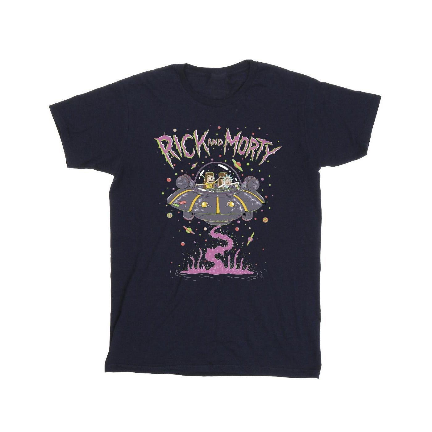 Pink Spaceship Tshirt Herren Marine L von Rick And Morty