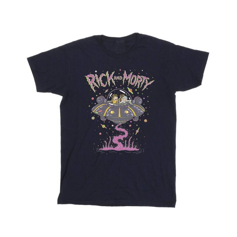 Pink Spaceship Tshirt Herren Marine M von Rick And Morty