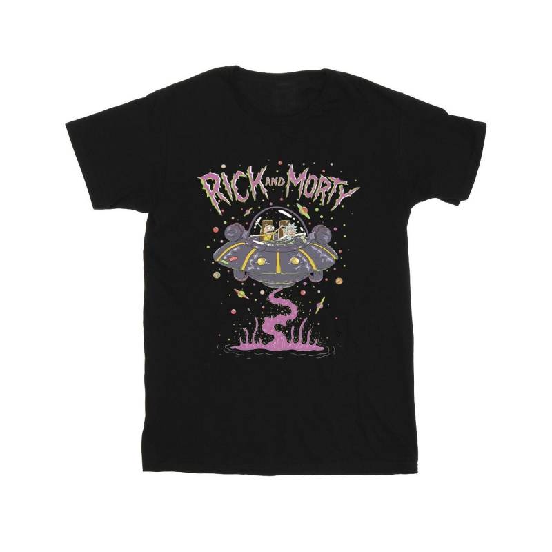 Pink Spaceship Tshirt Herren Schwarz 3XL von Rick And Morty