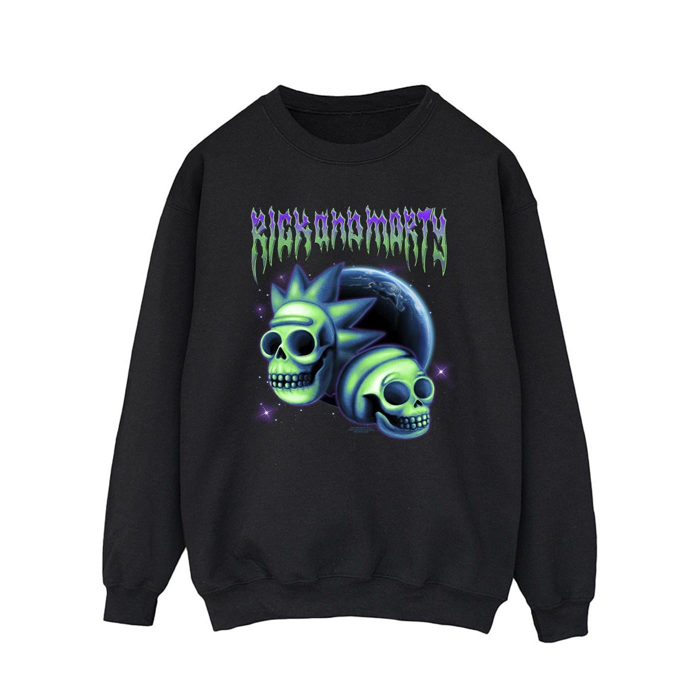 Space Skull Sweatshirt Herren Schwarz 3XL von Rick And Morty