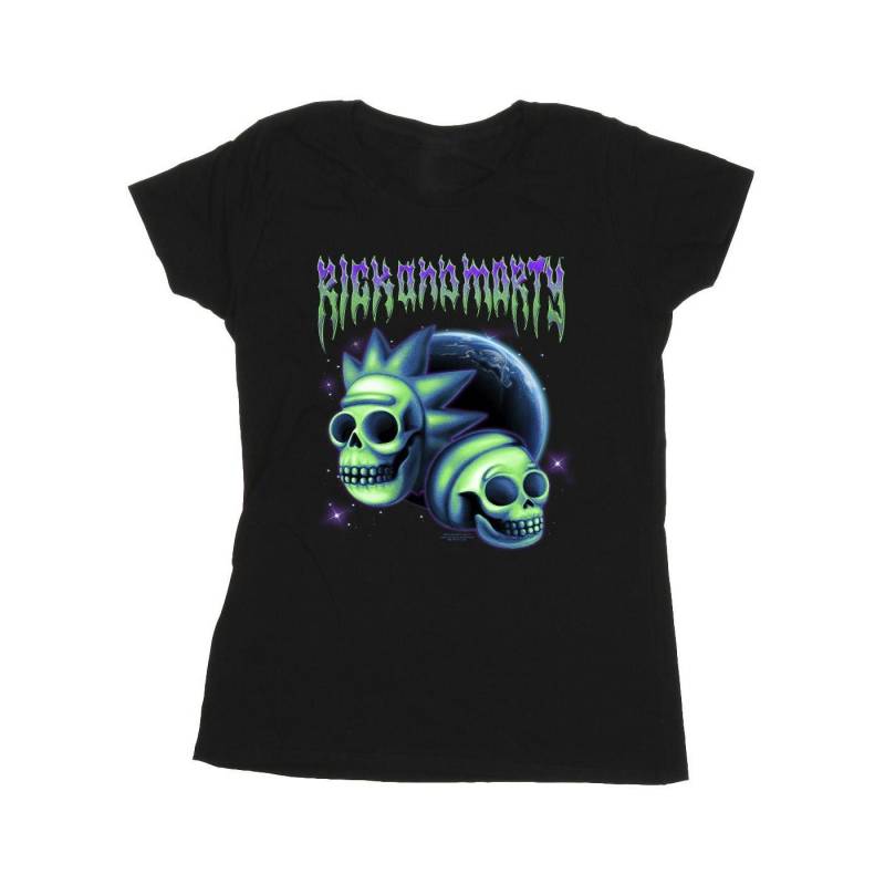 Space Skull Tshirt Damen Schwarz L von Rick And Morty