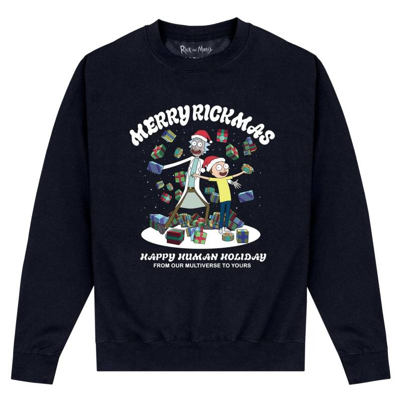 Sweatshirt Weihnachtliches Design Herren Schwarz 3XL von Rick And Morty