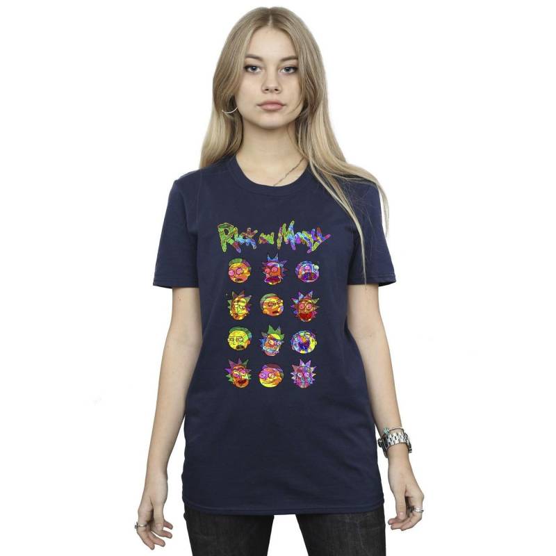 Tie Dye Faces Tshirt Damen Marine 3XL von Rick And Morty