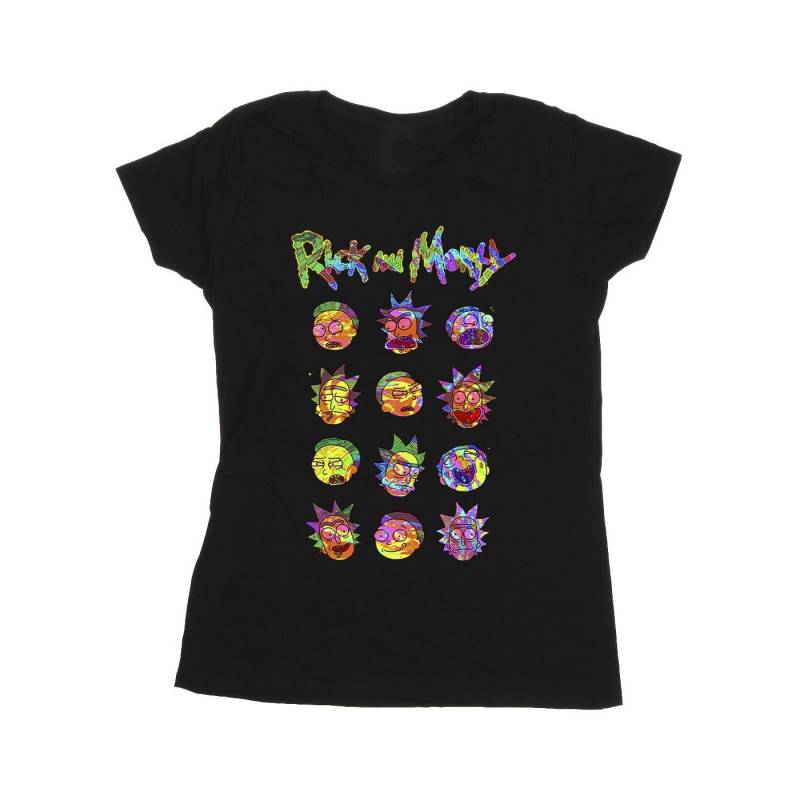 Tie Dye Faces Tshirt Damen Schwarz L von Rick And Morty