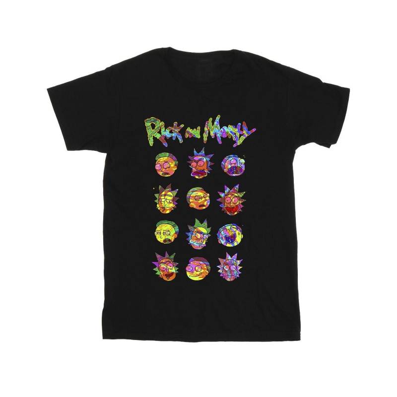 Tie Dye Faces Tshirt Herren Schwarz M von Rick And Morty