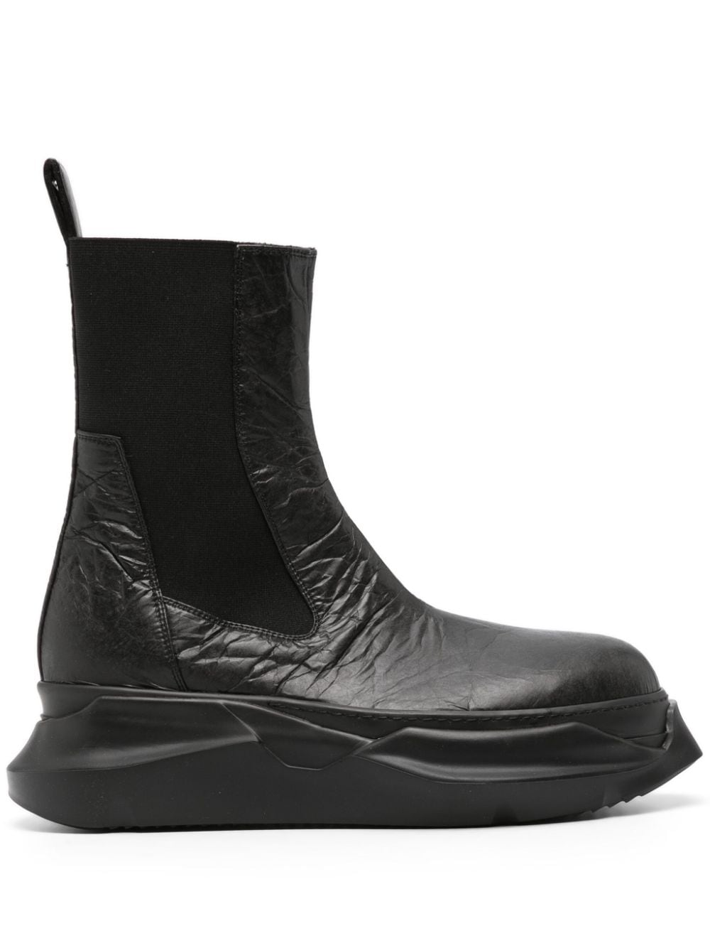 Rick Owens DRKSHDW Beatle Abstract crinkled-leather boots - Black von Rick Owens DRKSHDW