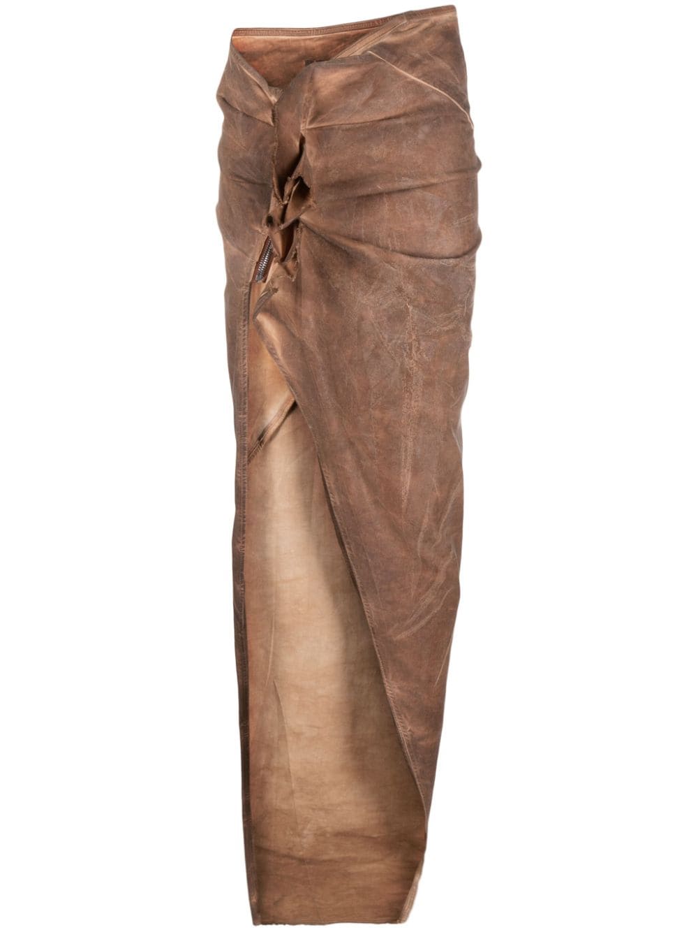 Rick Owens DRKSHDW Edfu asymmetric maxi skirt - Brown von Rick Owens DRKSHDW