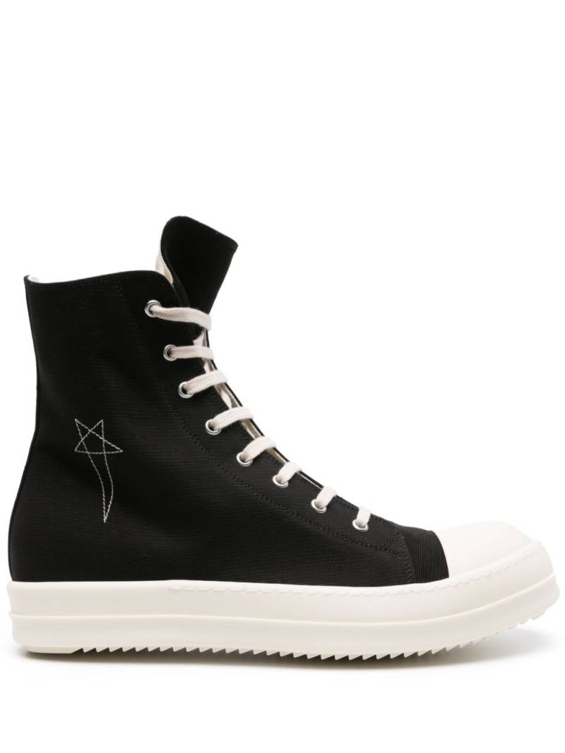 Rick Owens DRKSHDW Pentagram-embroidered high-top sneakers - Black von Rick Owens DRKSHDW