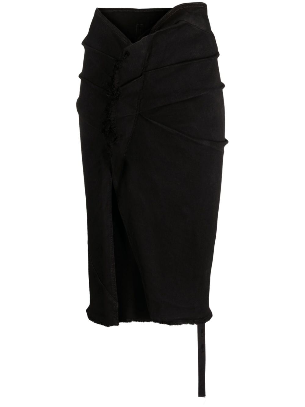 Rick Owens DRKSHDW denim wrap midi skirt - Black von Rick Owens DRKSHDW