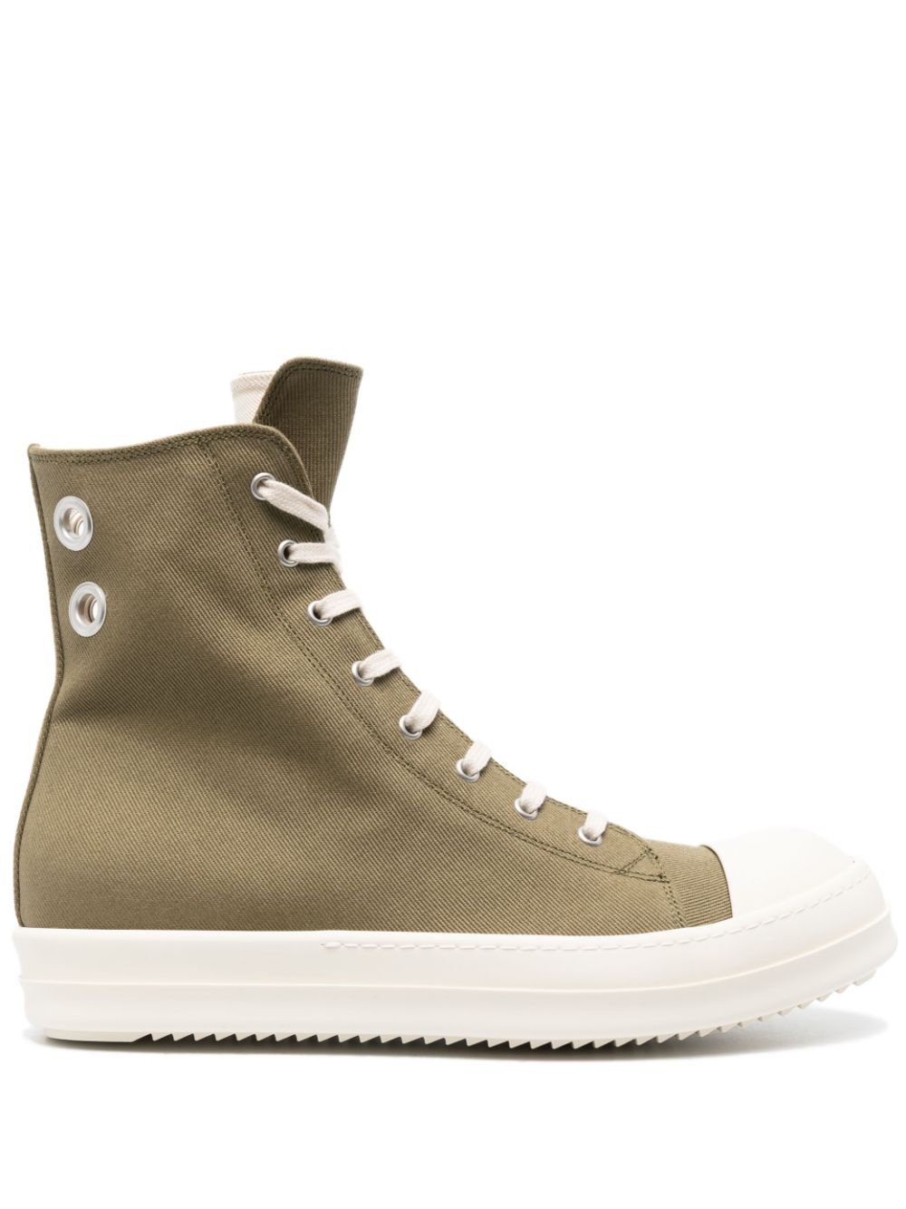 Rick Owens DRKSHDW eyelet-detail canvas high-top sneakers - Green von Rick Owens DRKSHDW