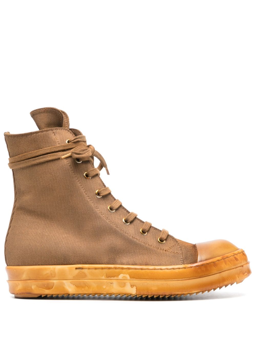 Rick Owens DRKSHDW high-top canvas sneakers - Brown von Rick Owens DRKSHDW