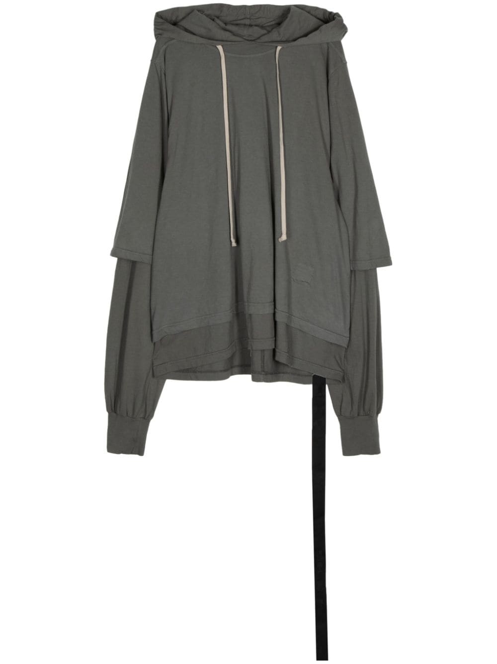 Rick Owens DRKSHDW layered cotton hoodie - Grey von Rick Owens DRKSHDW