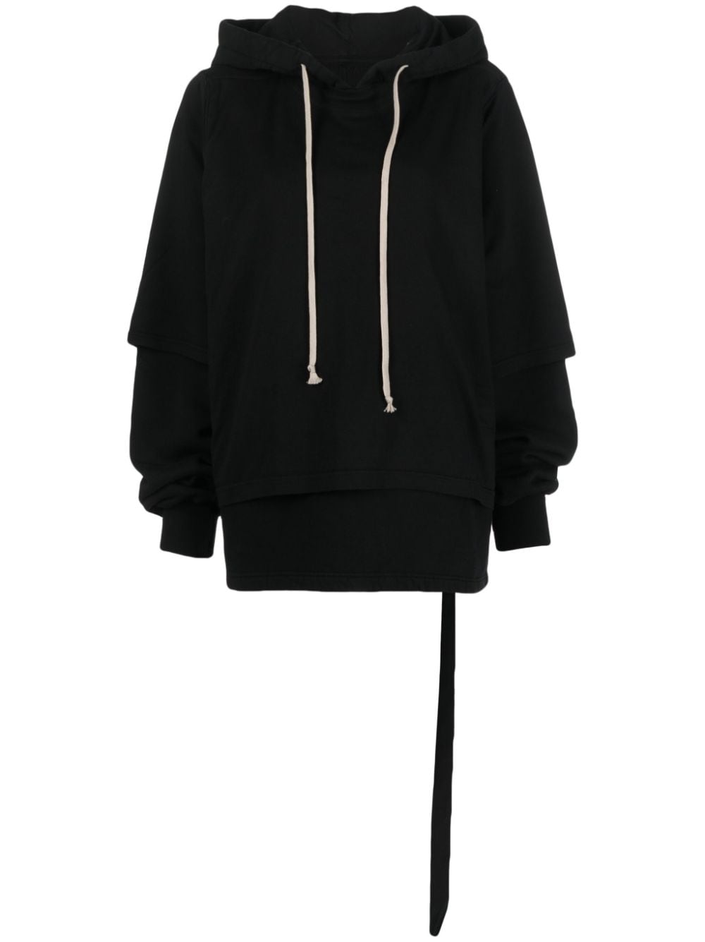 Rick Owens DRKSHDW layered-design cotton hoodie - Black von Rick Owens DRKSHDW
