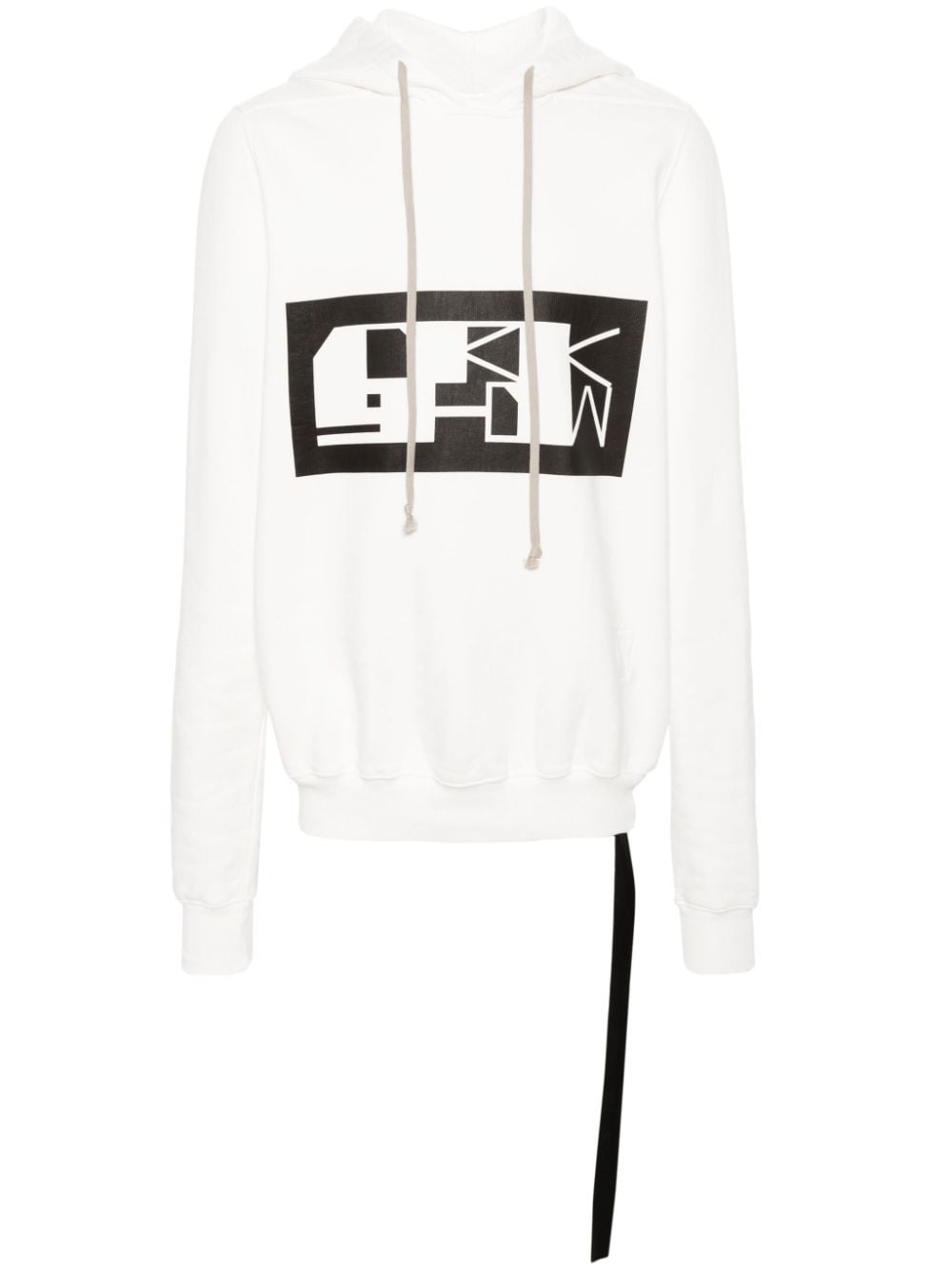 Rick Owens DRKSHDW logo-tape organic cotton hoodie - White von Rick Owens DRKSHDW