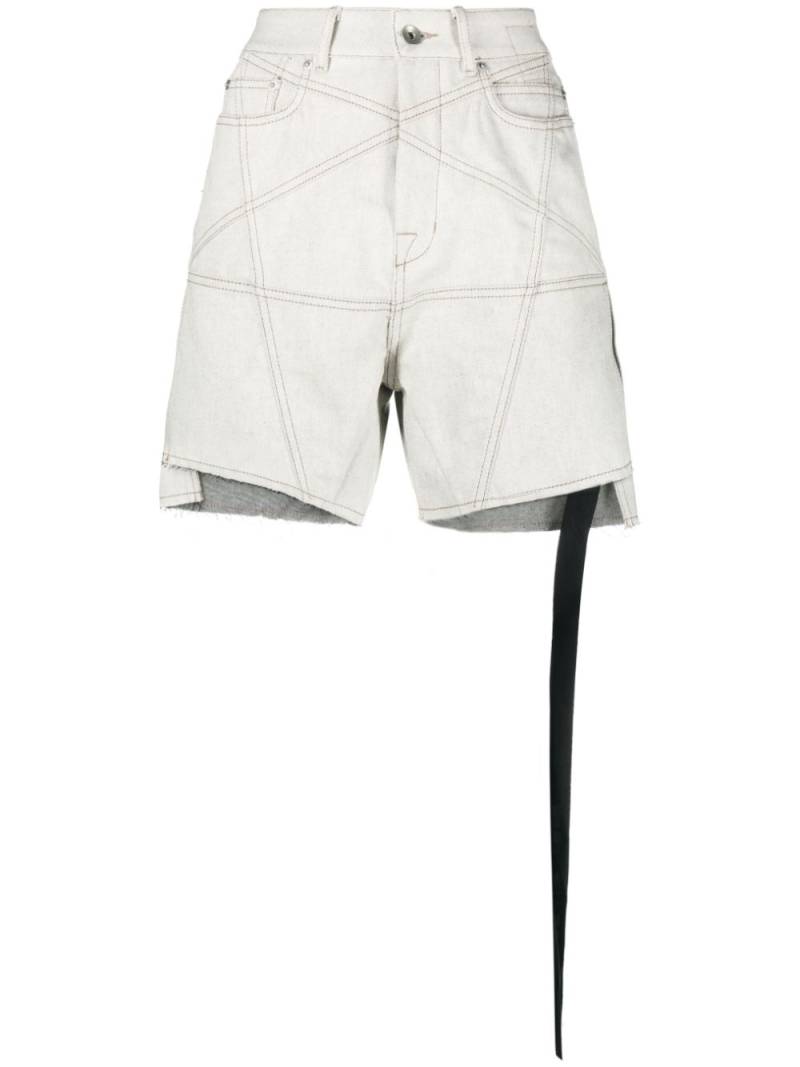 Rick Owens DRKSHDW mid-rise denim shorts - Neutrals von Rick Owens DRKSHDW