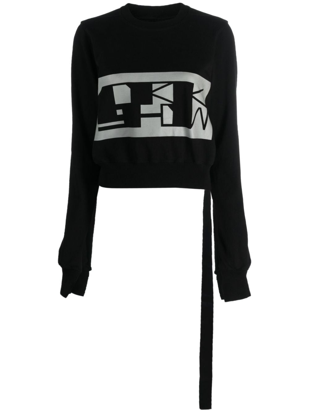 Rick Owens DRKSHDW patterned intarsia-knit cotton jumper - Black von Rick Owens DRKSHDW