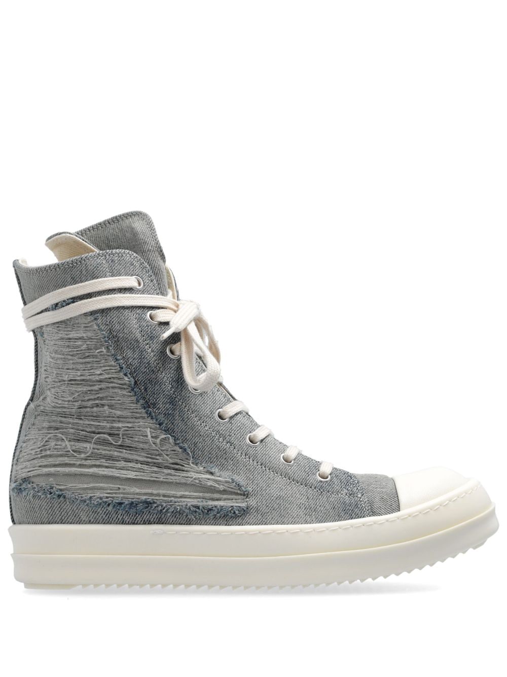 Rick Owens DRKSHDW ripped-detail lace-up sneakers - Blue von Rick Owens DRKSHDW