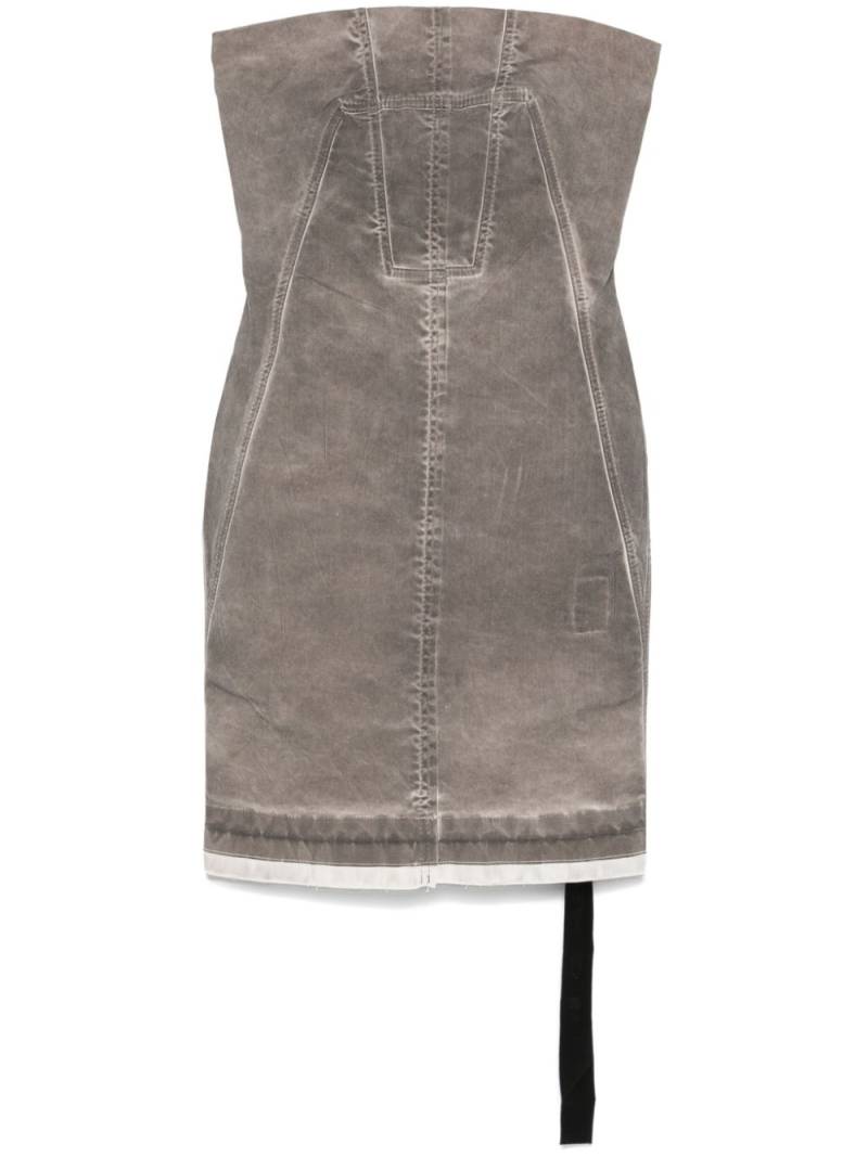 Rick Owens DRKSHDW splintered denim mini dress - Grey von Rick Owens DRKSHDW