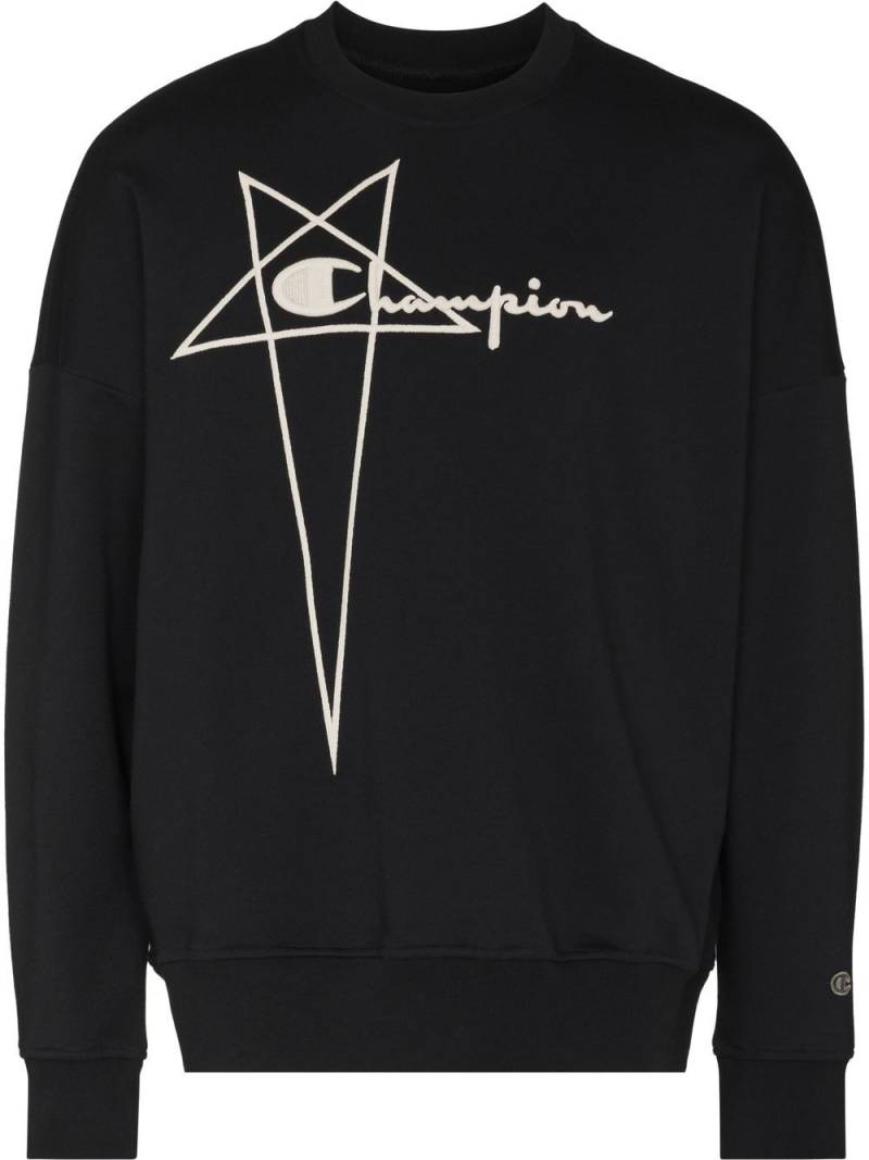 Rick Owens X Champion x Champion logo-embroidered sweatshirt - Black von Rick Owens X Champion