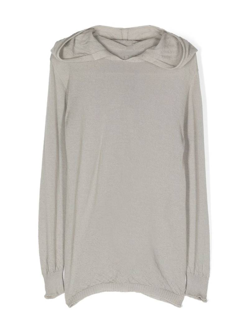 Rick Owens Kids fine-knit hooded top - Grey von Rick Owens Kids