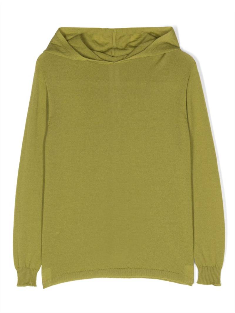 Rick Owens Kids hooded virgin wool jumper - Green von Rick Owens Kids