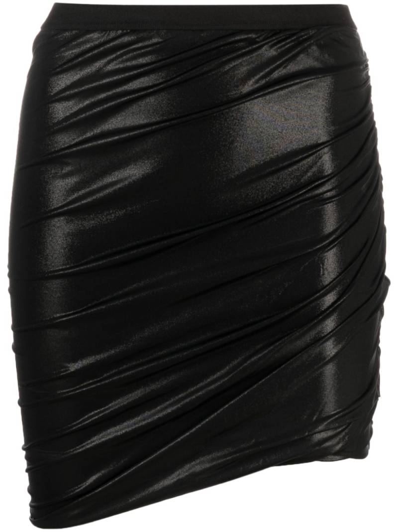 Rick Owens Lilies Jade high-shine draped miniskirt - Black von Rick Owens Lilies