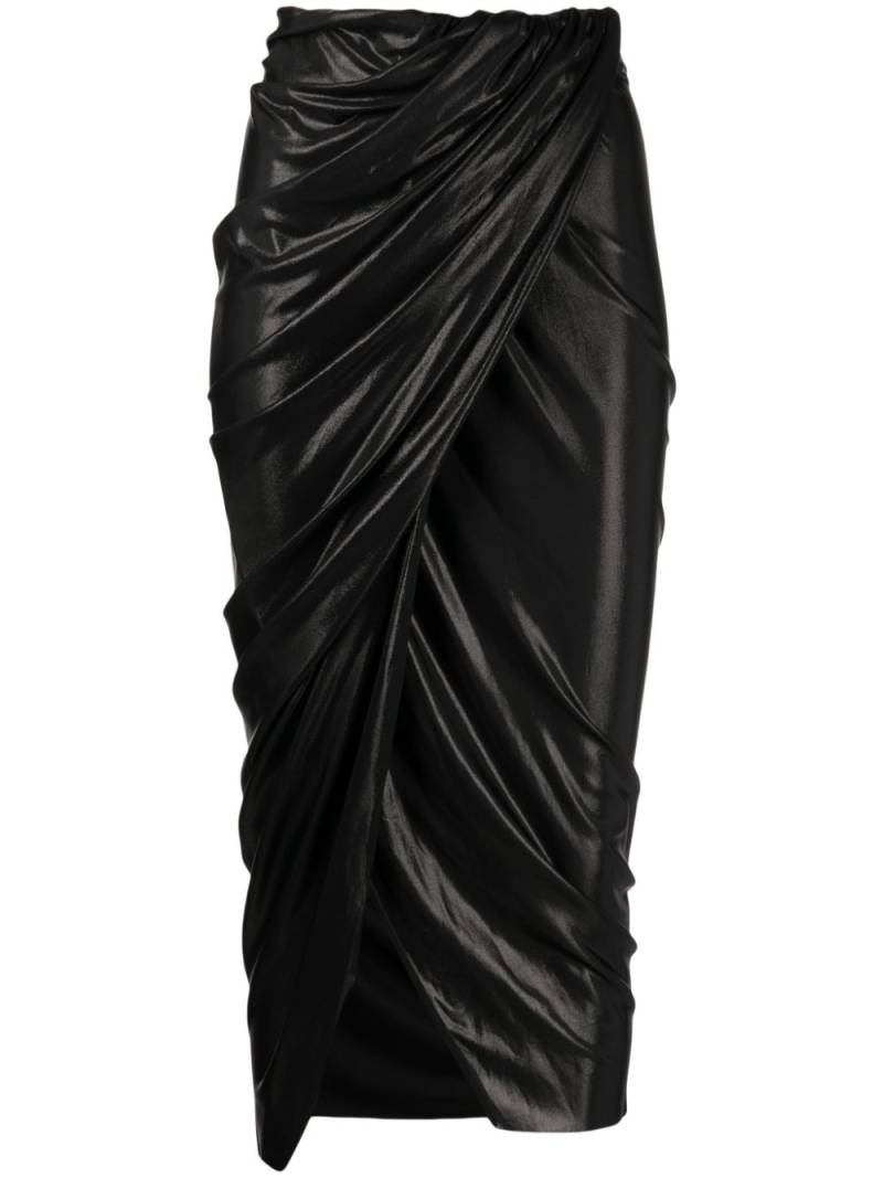 Rick Owens Lilies high-waisted draped skirt - Metallic von Rick Owens Lilies