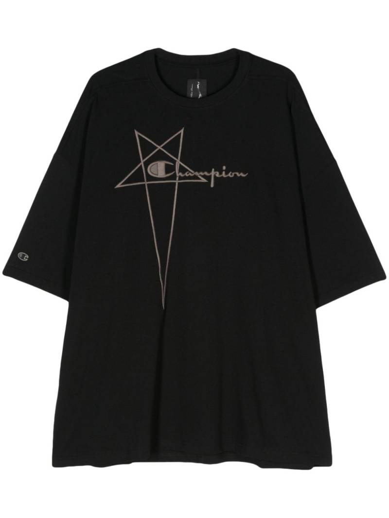 Rick Owens X Champion logo-embroidered T-shirt - Black von Rick Owens X Champion