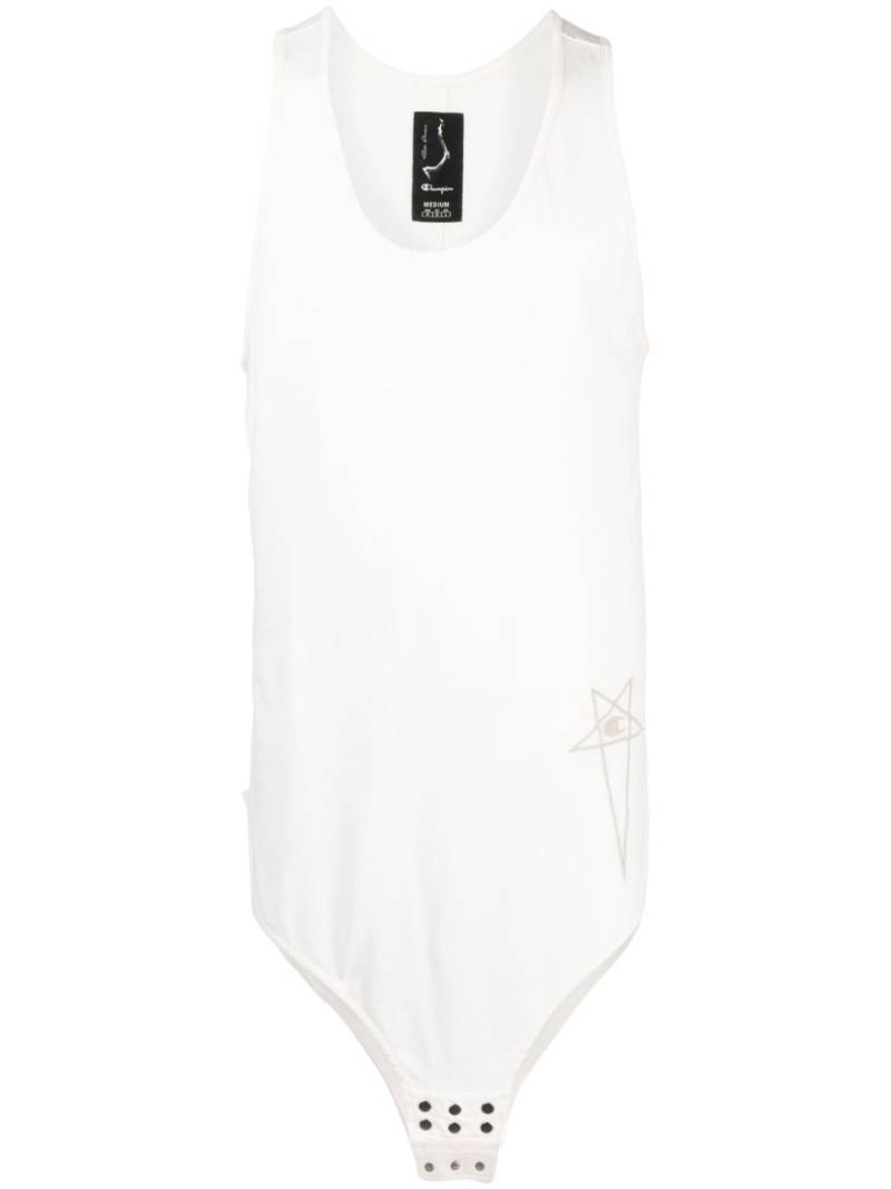 Rick Owens X Champion x Champion logo-embroidered cotton tank top - Neutrals von Rick Owens X Champion