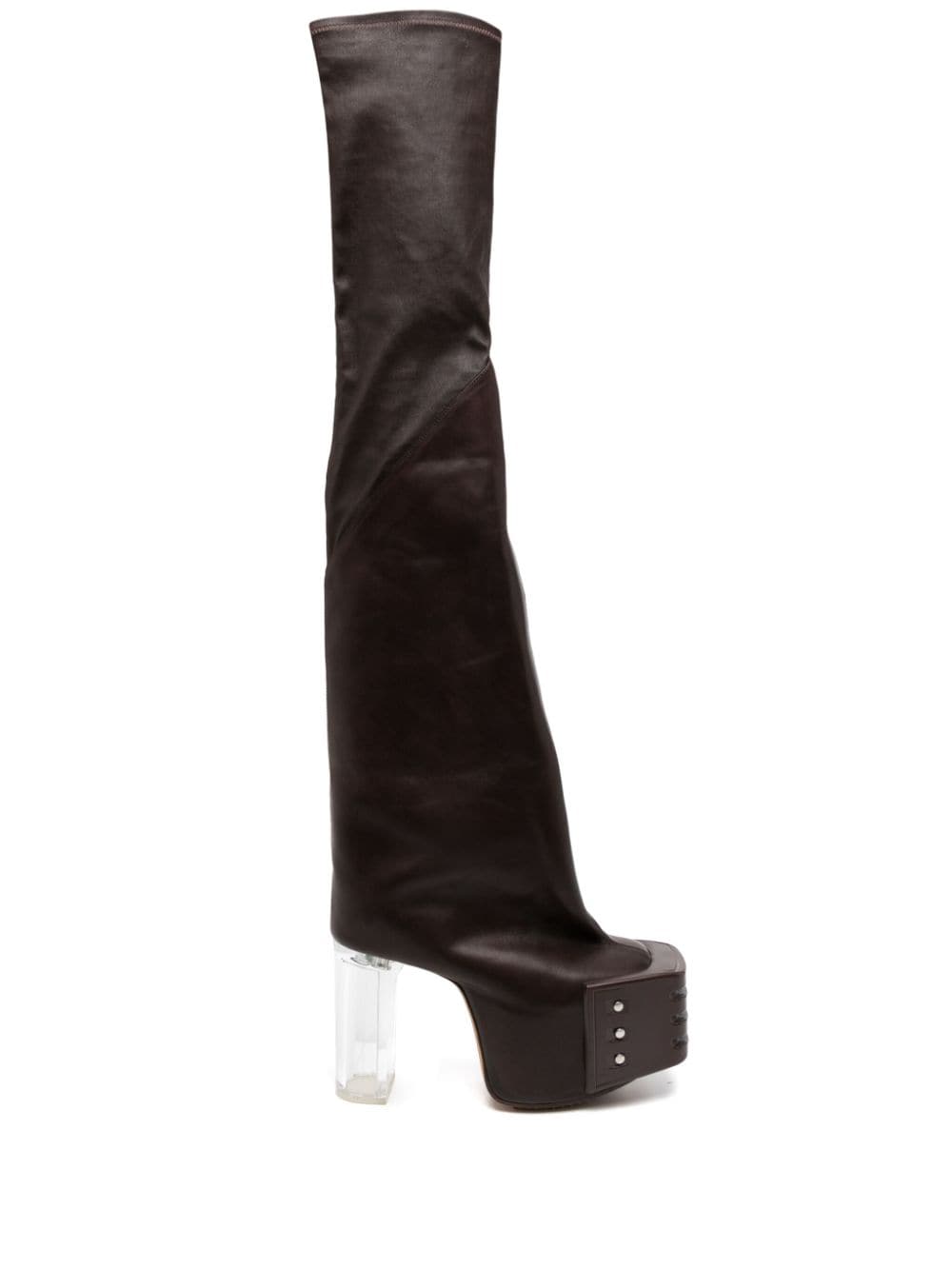 Rick Owens 120mm Flared Kiss boots - Brown von Rick Owens