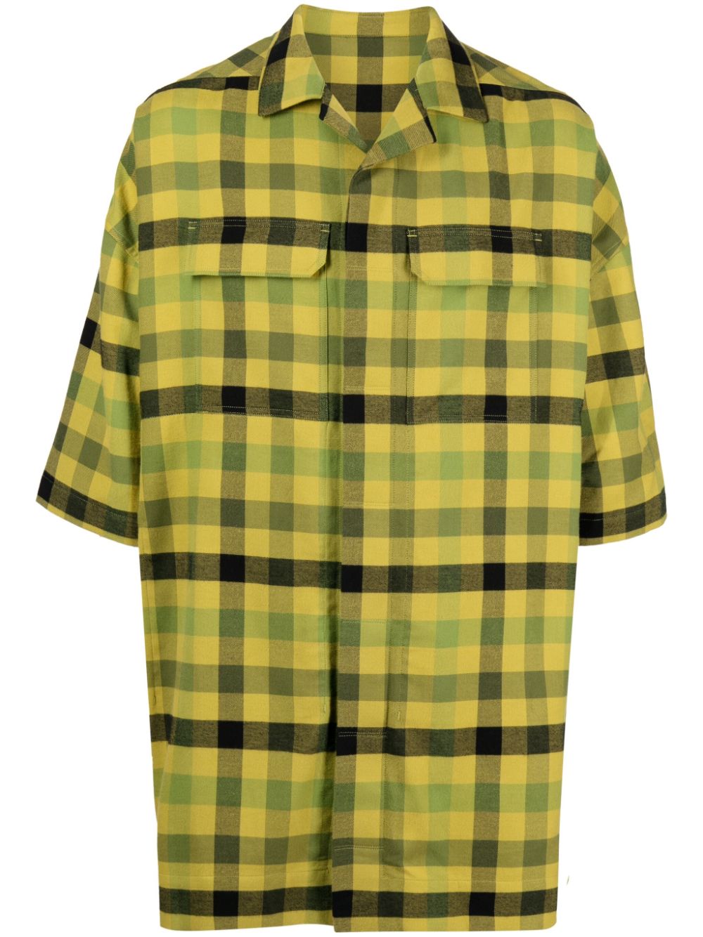 Rick Owens Luxor plaid-check cotton shirt - Green von Rick Owens