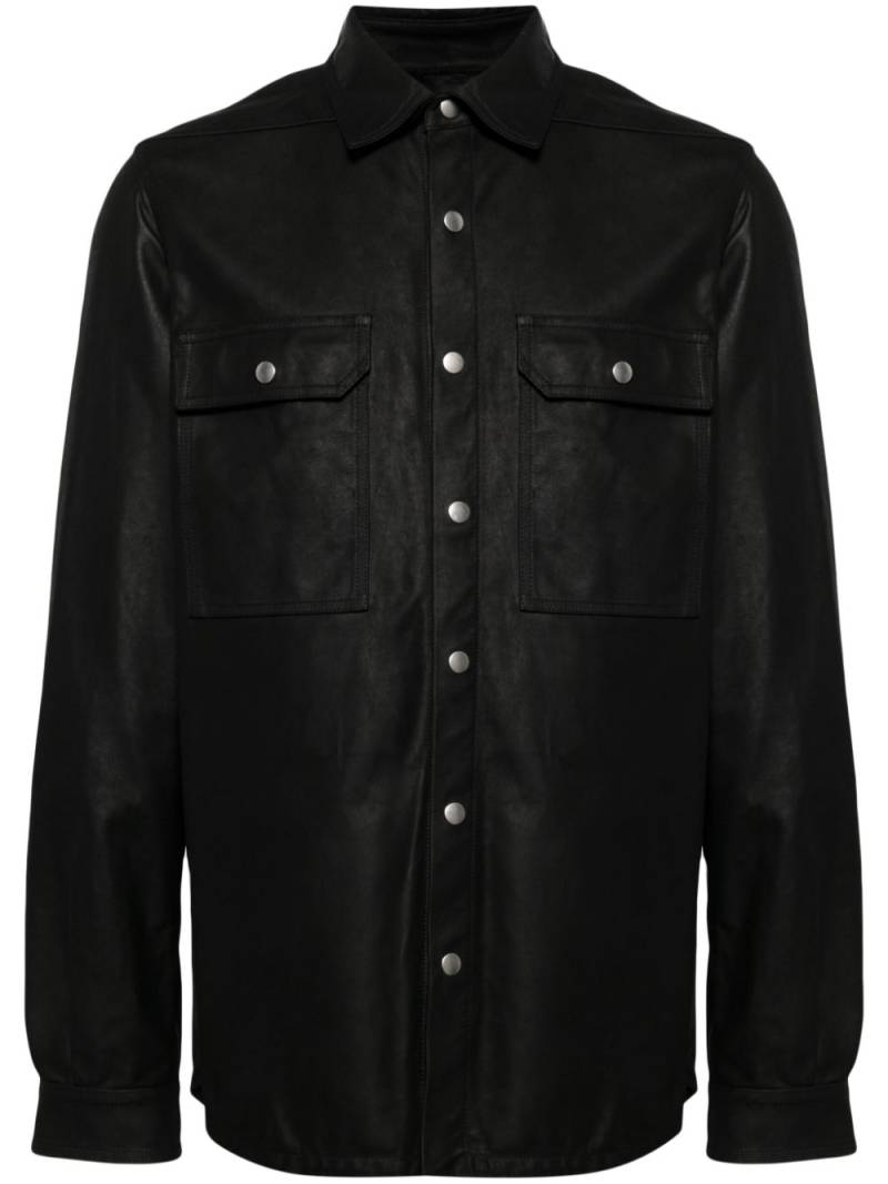 Rick Owens leather shirt jacket - Black von Rick Owens