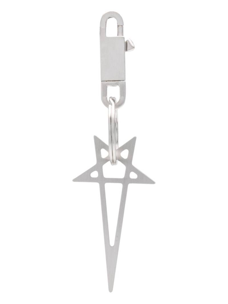 Rick Owens Pentagram brushed-finish keyring - Silver von Rick Owens