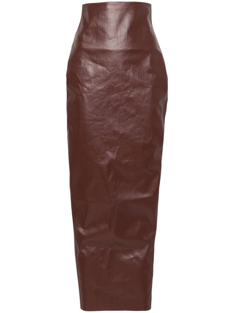 Rick Owens Pillar coated maxi skirt - Red von Rick Owens