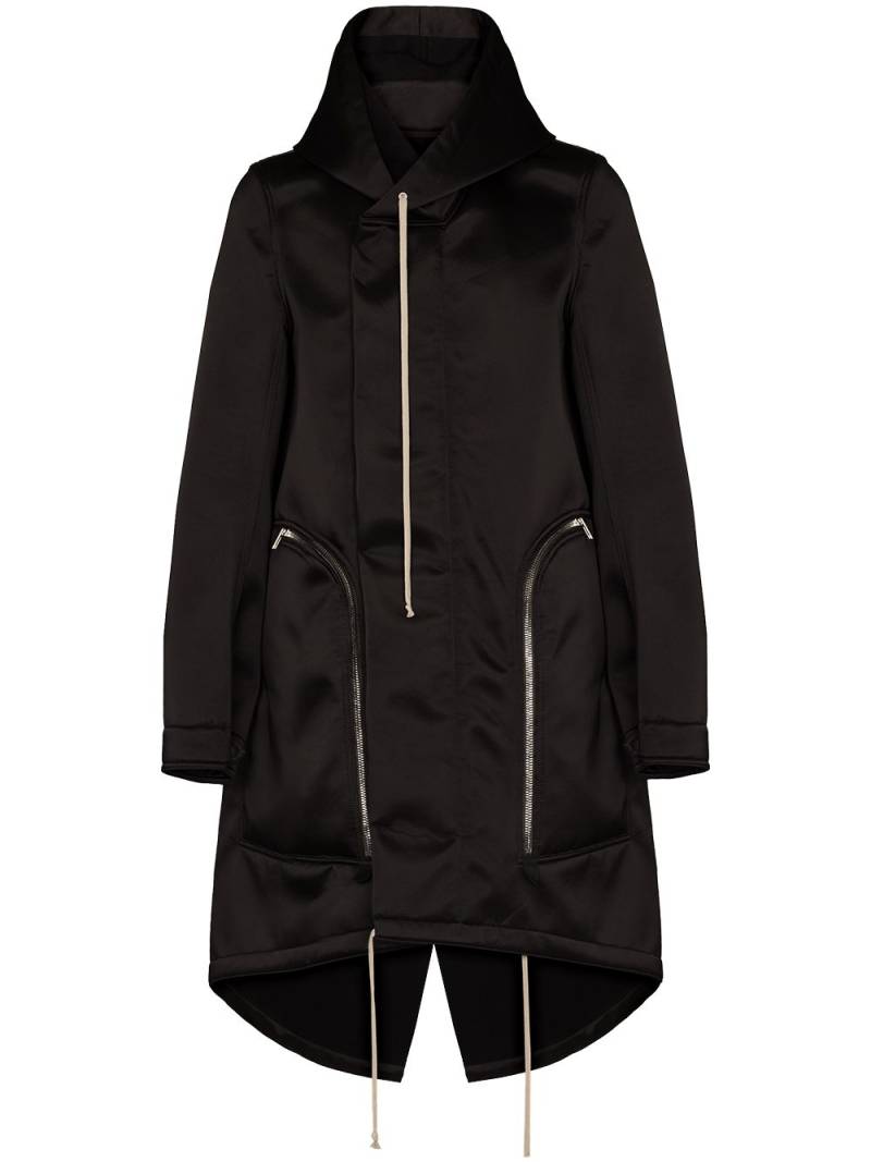 Rick Owens Bauhaus Fishtail oversized coat - Black von Rick Owens