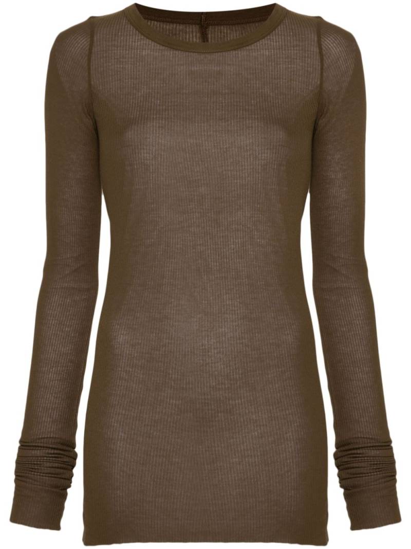 Rick Owens Rib LS T ribbed T-shirt - Brown von Rick Owens