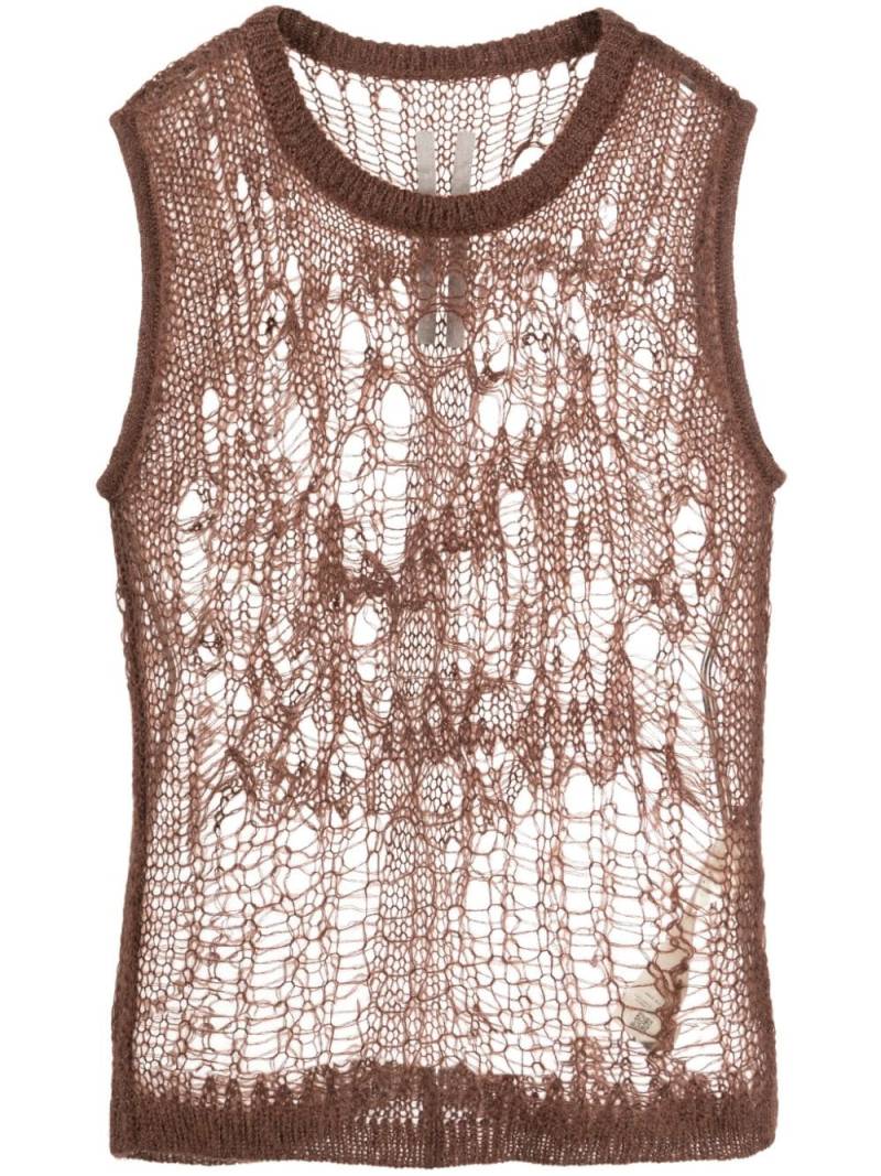 Rick Owens Spider open-knit tank top - Brown von Rick Owens