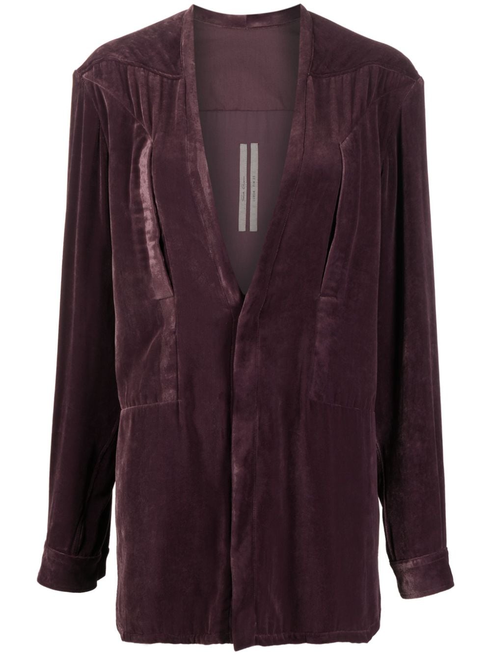 Rick Owens V-neck velvet cardigan - Purple von Rick Owens