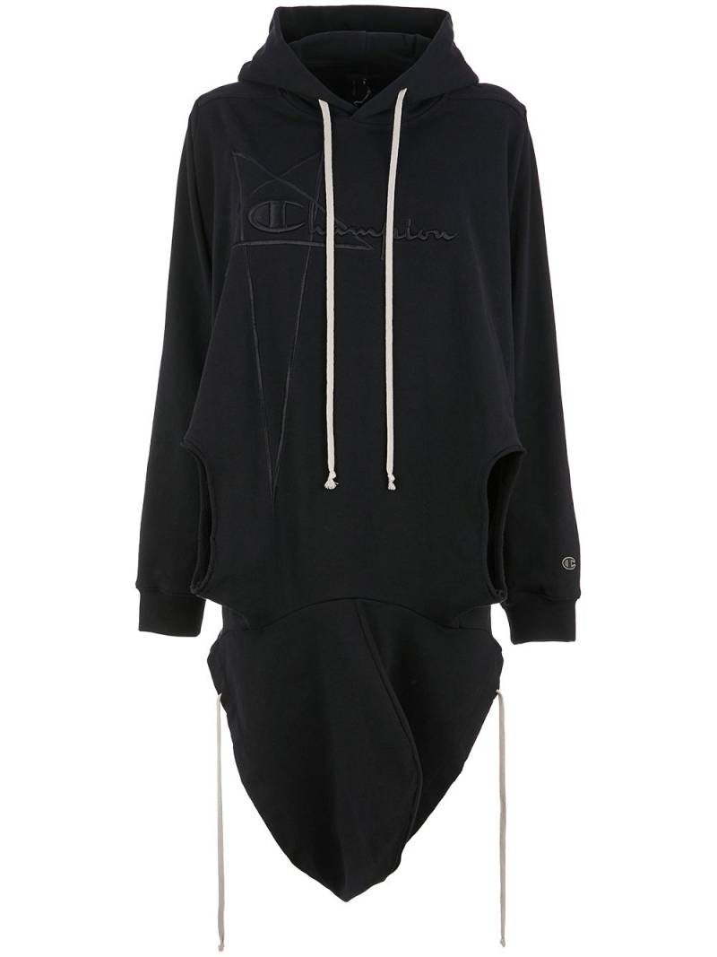 Rick Owens X Champion x Champion draped hoodie - Black von Rick Owens X Champion