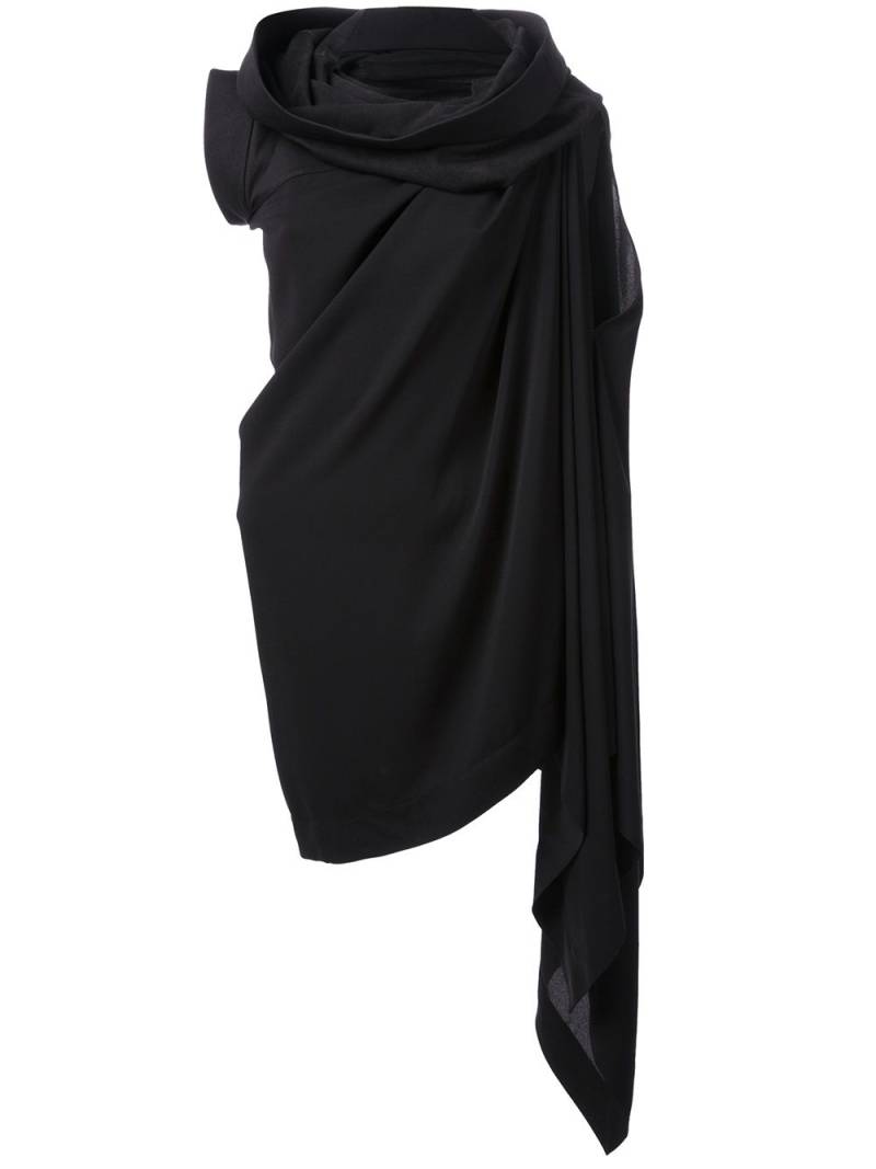 Rick Owens asymmetric ruffled dress - Black von Rick Owens