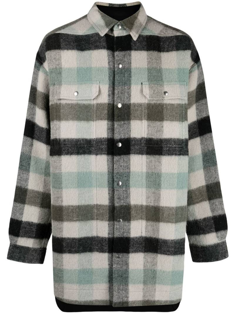 Rick Owens button-up checked shirt - Grey von Rick Owens