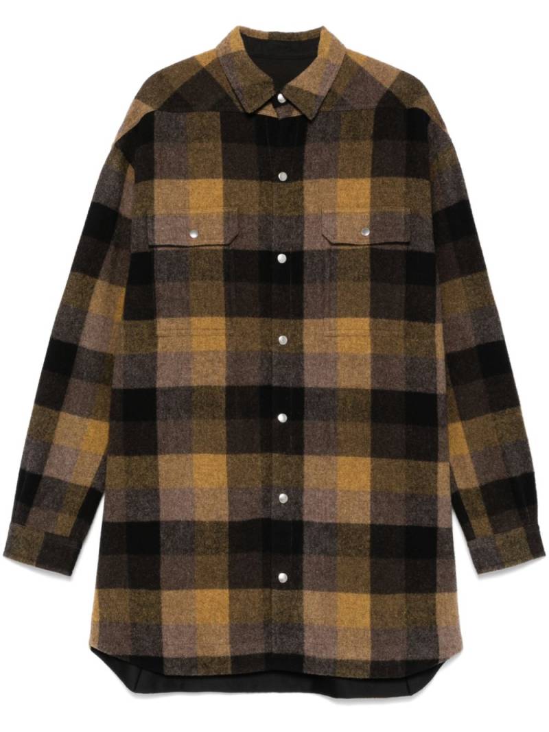 Rick Owens checked shirt - Brown von Rick Owens