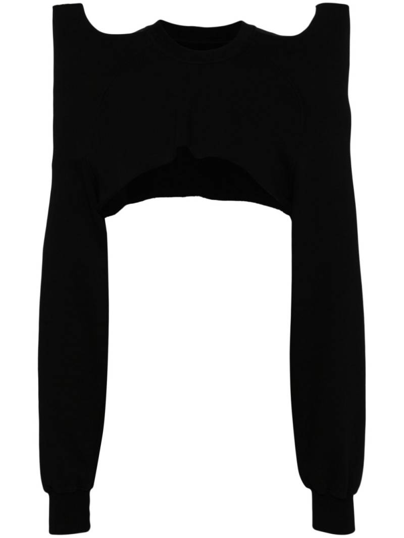 Rick Owens cropped cotton sweatshirt - Black von Rick Owens