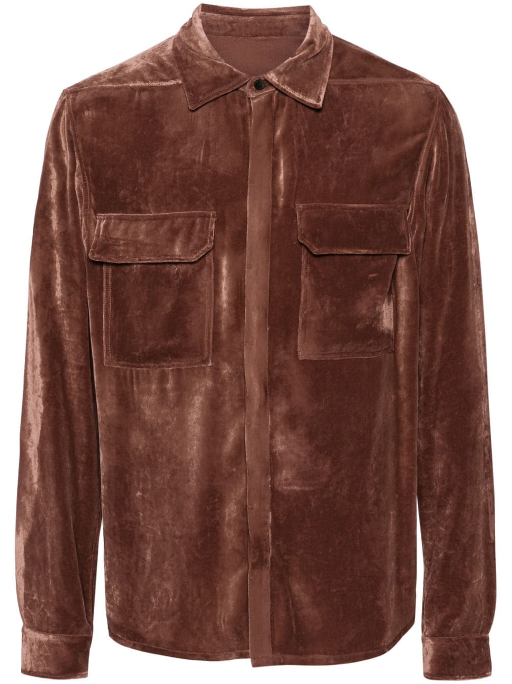 Rick Owens crushed velvet shirt - Brown von Rick Owens