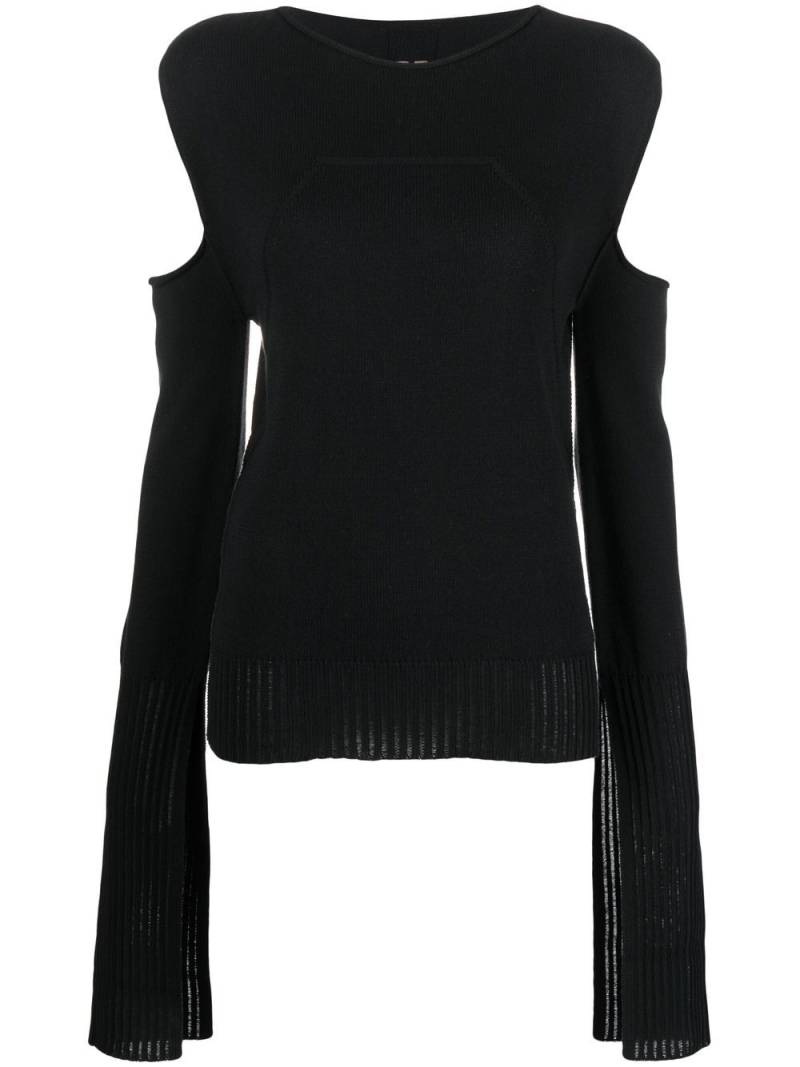 Rick Owens cut-out cotton jumper - Black von Rick Owens