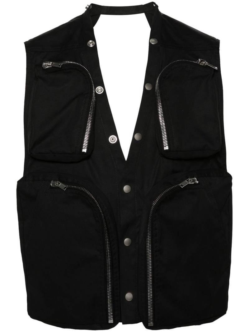 Rick Owens cut out-detail vest - Black von Rick Owens